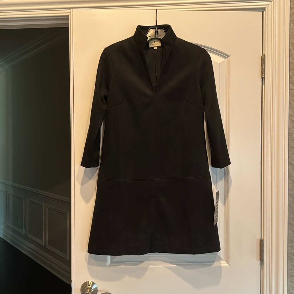 Tuckernuck black ultra suede 3/4 sleeve mini dress brand new never worn